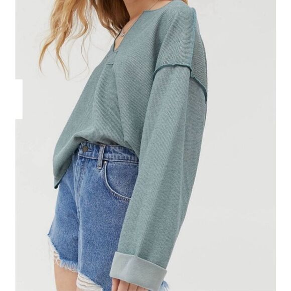 Urban Outfitters Jax Inside Out Notch Neck Sweater Sz M oversized relaxed fit Se - Picture 11 of 11